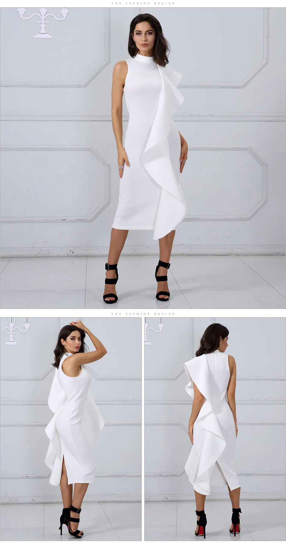 Sleeveless Long Ruffled Dress