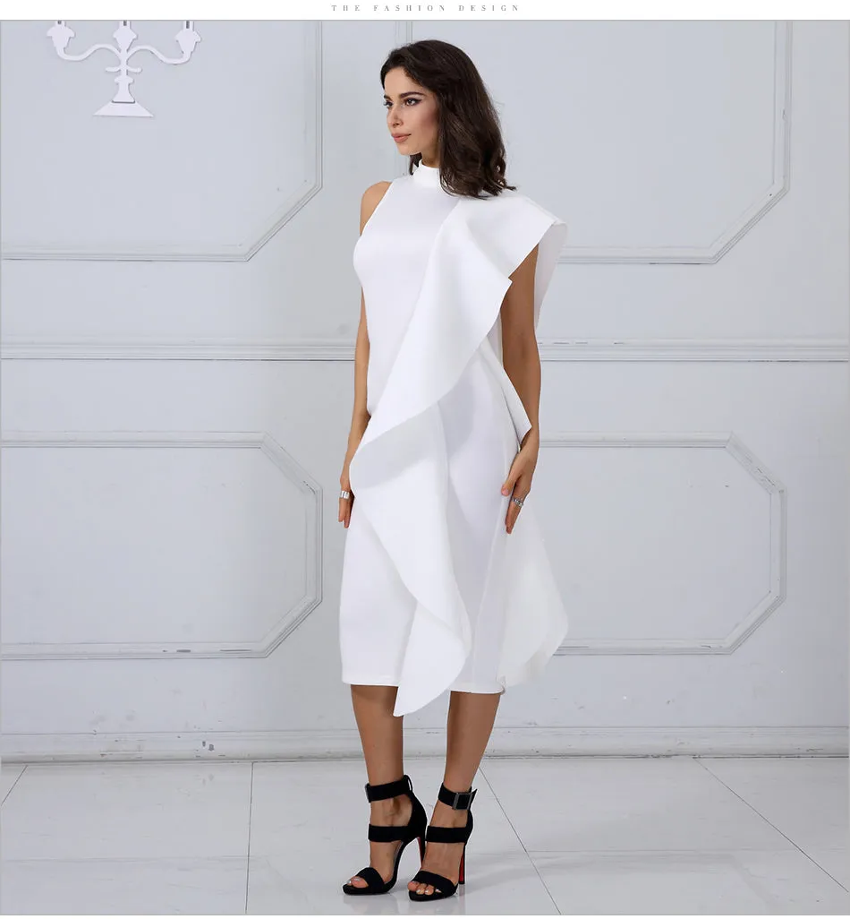 Sleeveless Long Ruffled Dress