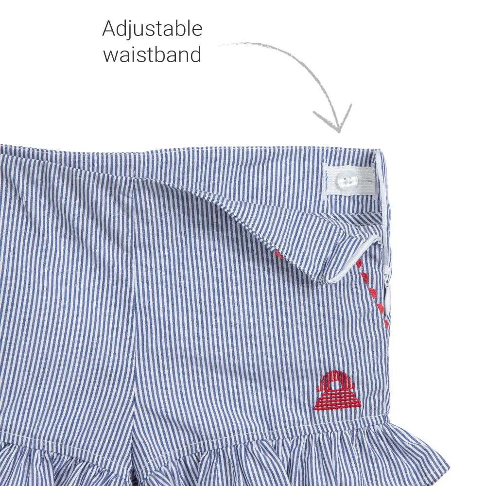Striped Cotton Shorts