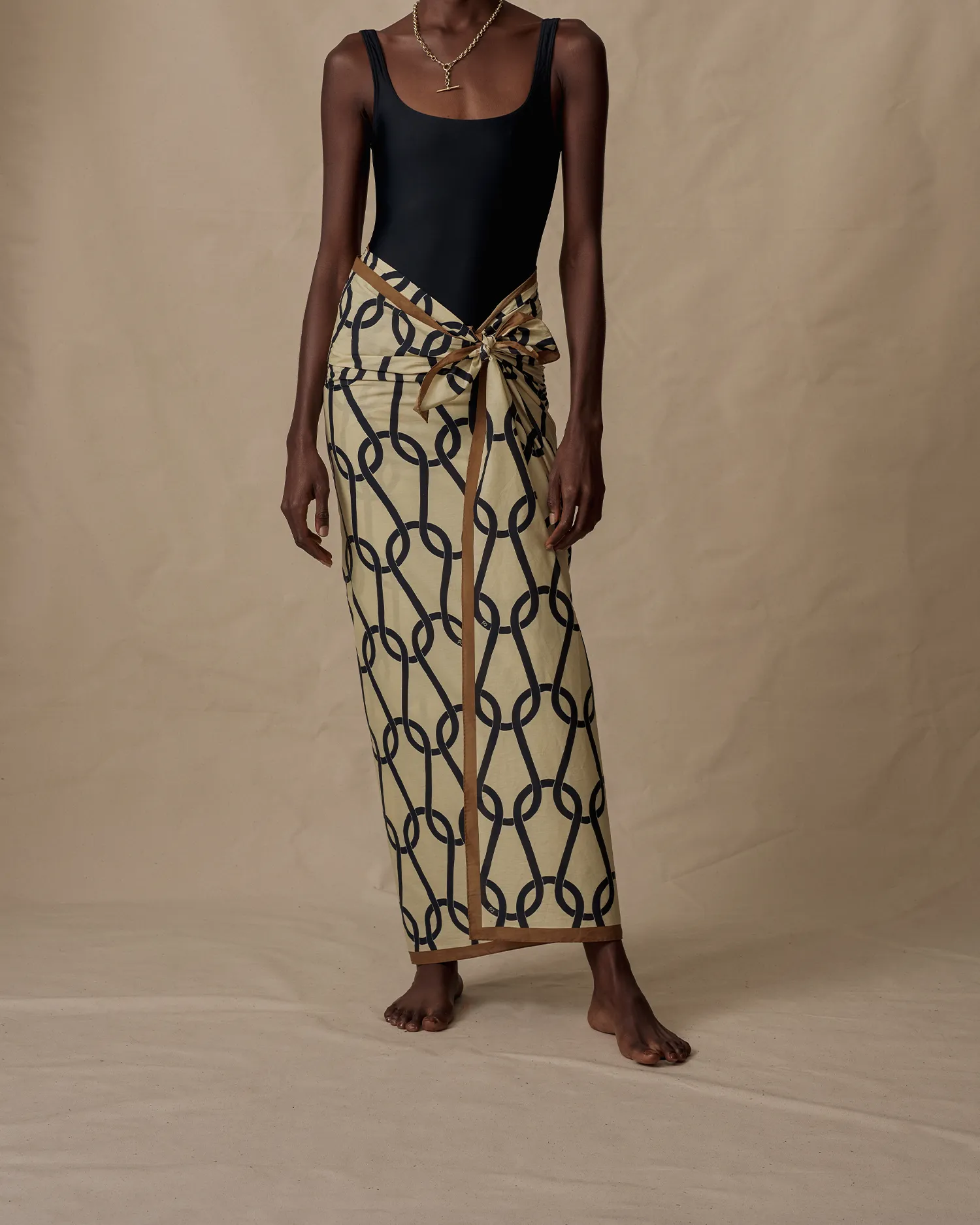 Taupe Chainmail Cotton Sarong