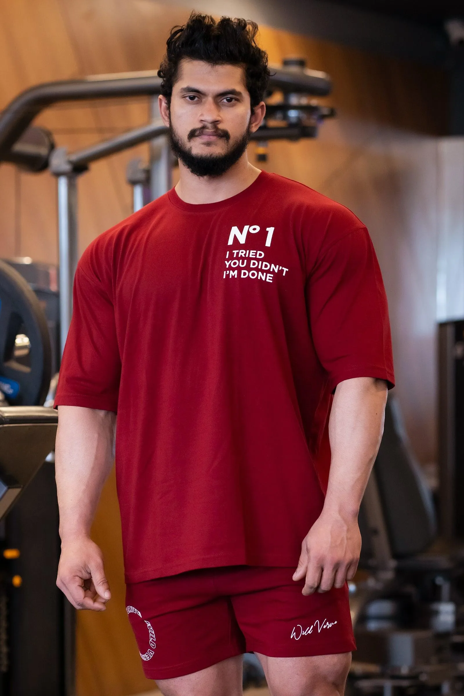 TEAM WILD VERVE N1 OVERSIZED T-SHIRT (MEHROON)