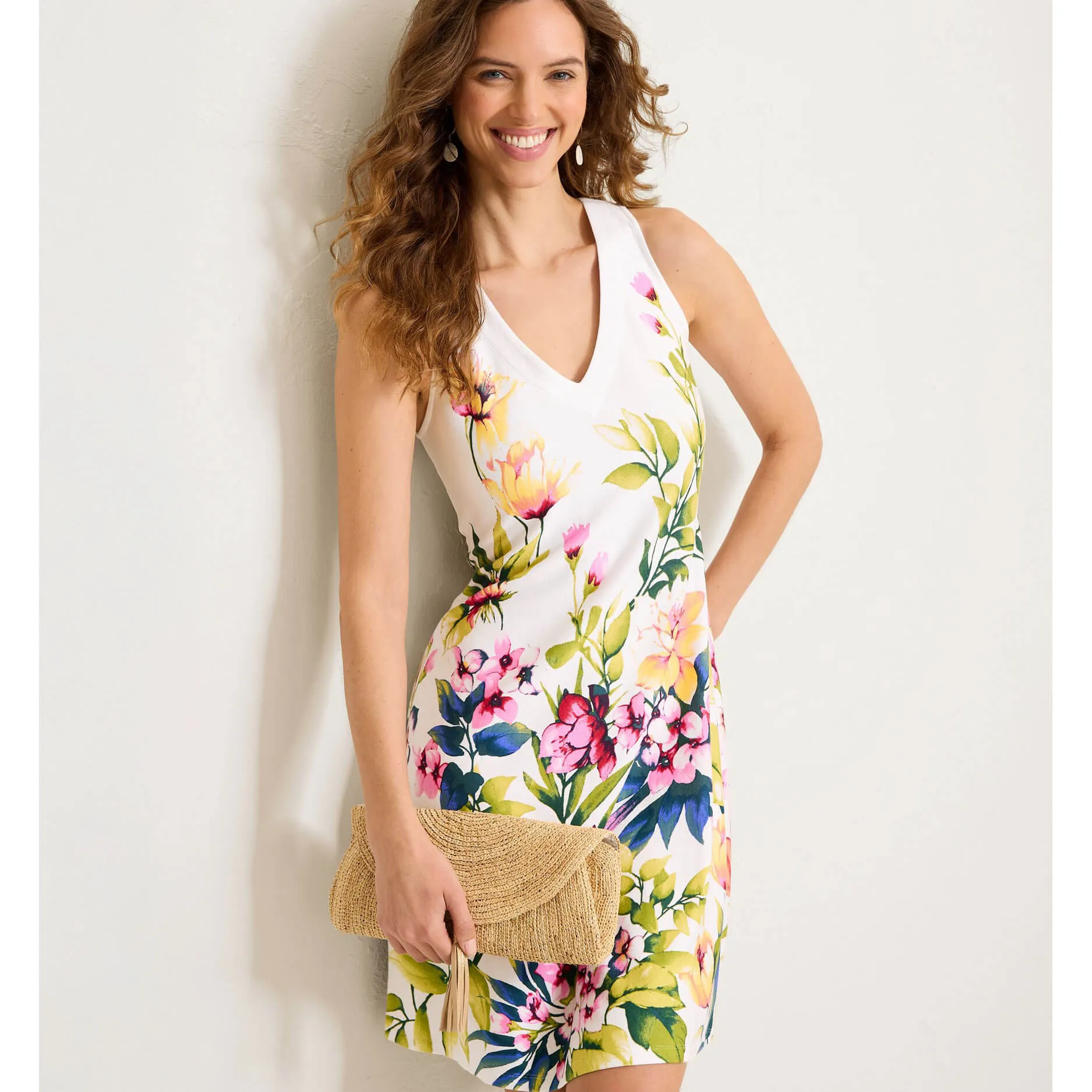 Tommy Bahama Women's Darcy Verde Blooms Sleeveless Dress - White