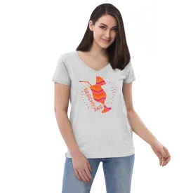 Tropical Sunset Tilted Drink Vintage Eco-Friendly Women's V-Neck Tee