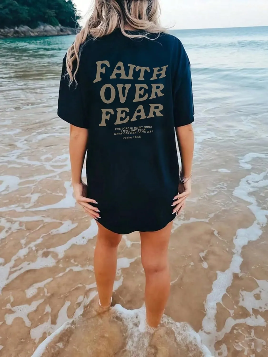 UOUA Women Oversized Graphic T-Shirt Casual Cotton Tees Printed Summer Tops