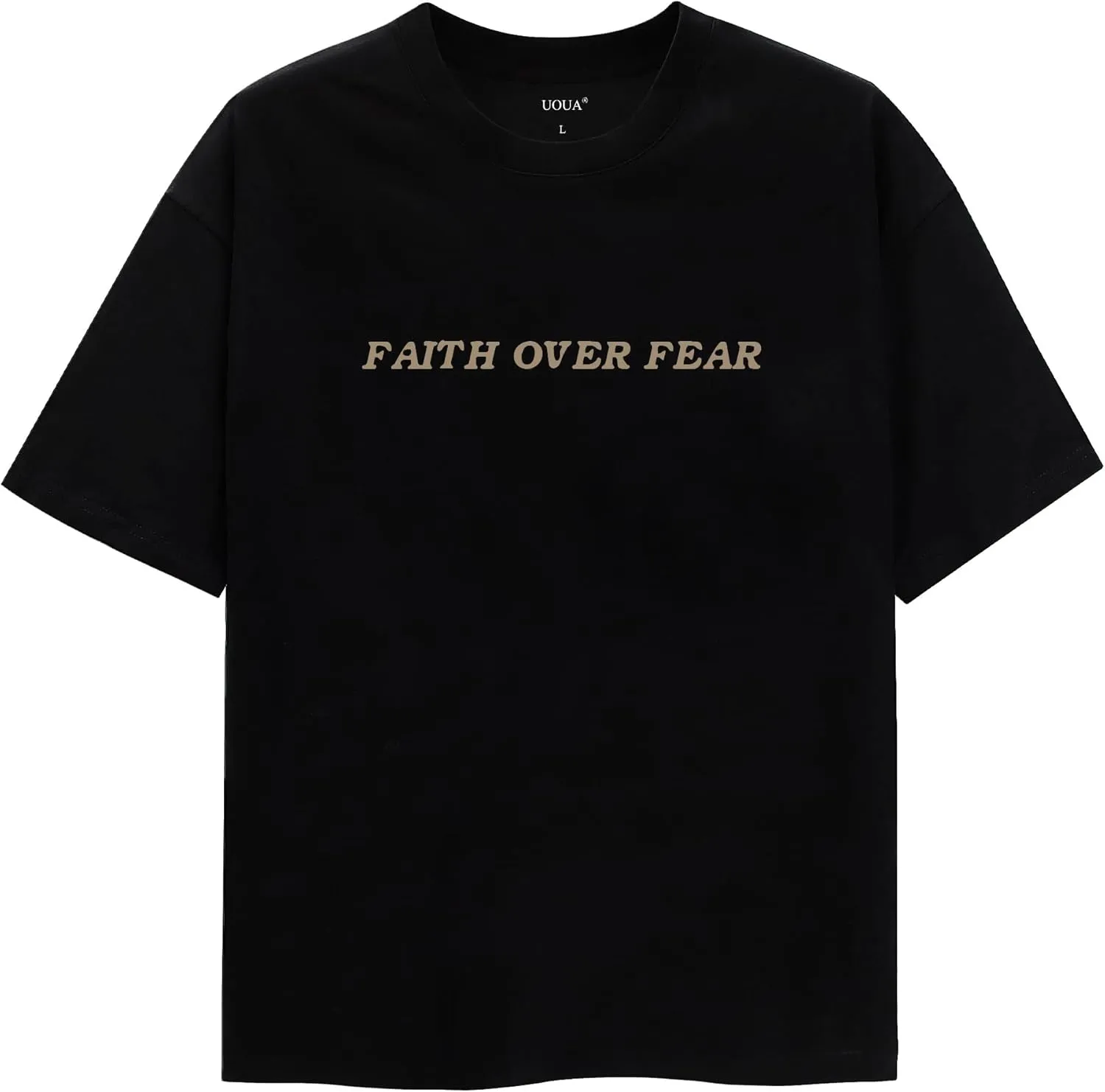 UOUA Women Oversized Graphic T-Shirt Casual Cotton Tees Printed Summer Tops