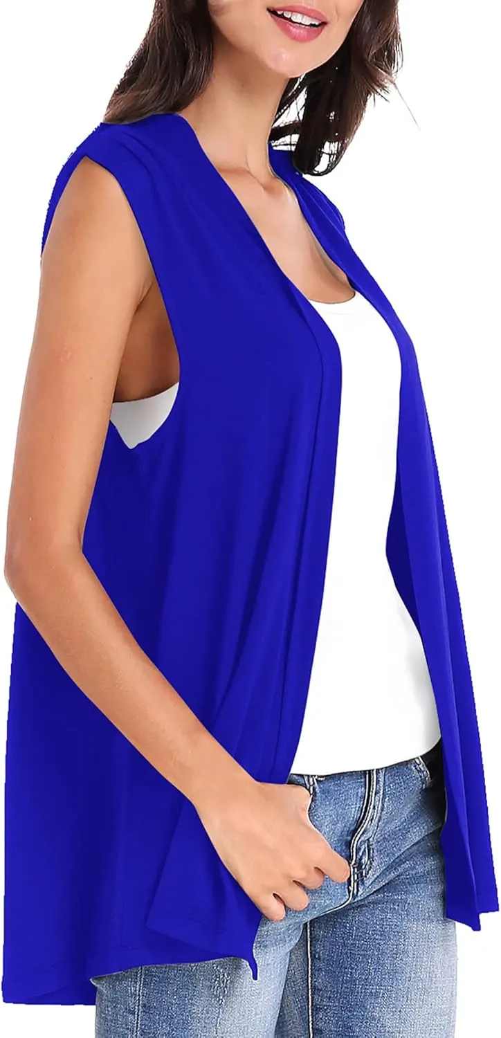 Urban CoCo Women's Sleeveless Cardigan Open Front Vest Lightweight Cool Coat