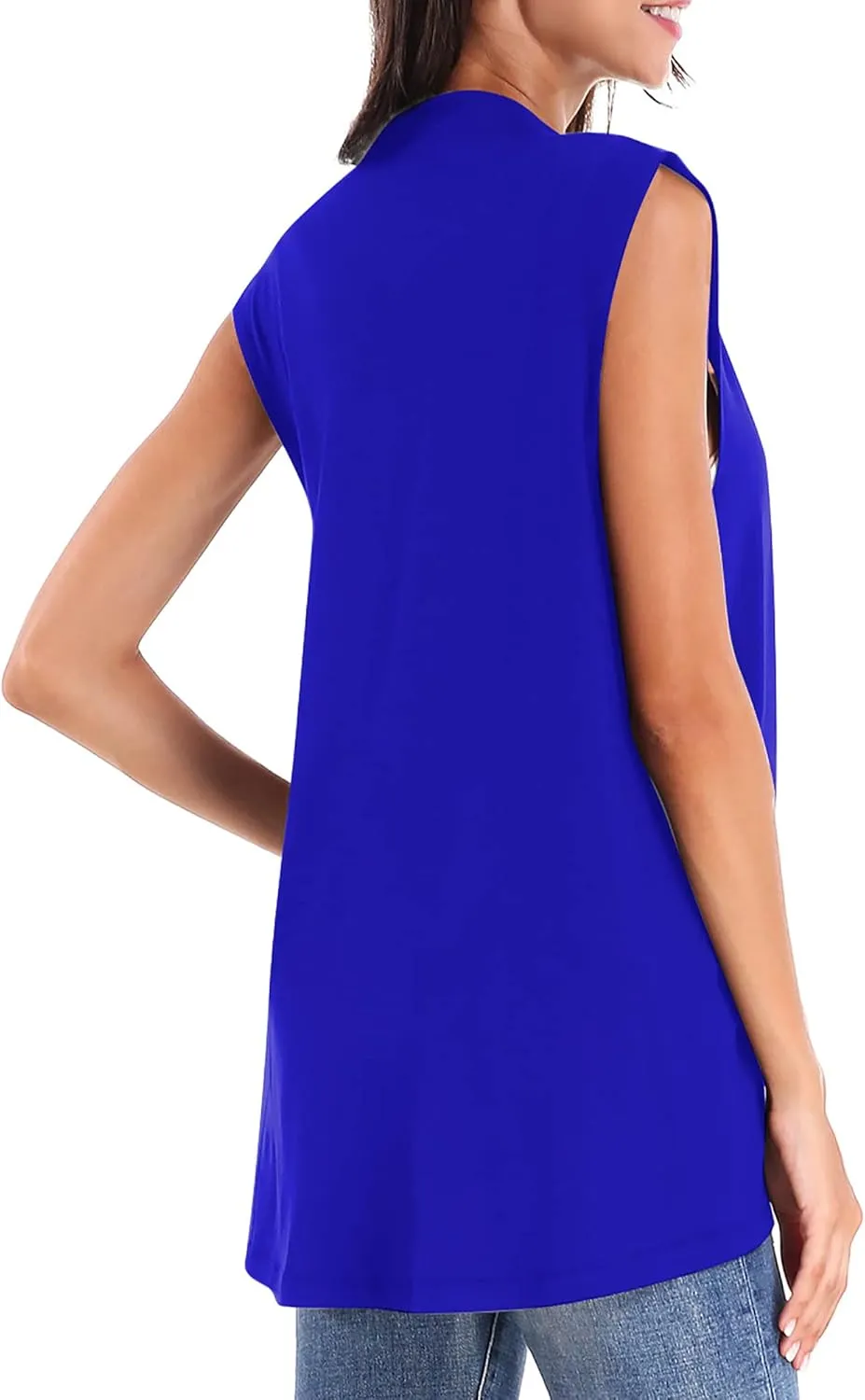 Urban CoCo Women's Sleeveless Cardigan Open Front Vest Lightweight Cool Coat