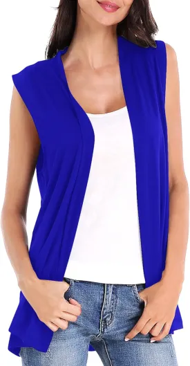 Urban CoCo Women's Sleeveless Cardigan Open Front Vest Lightweight Cool Coat