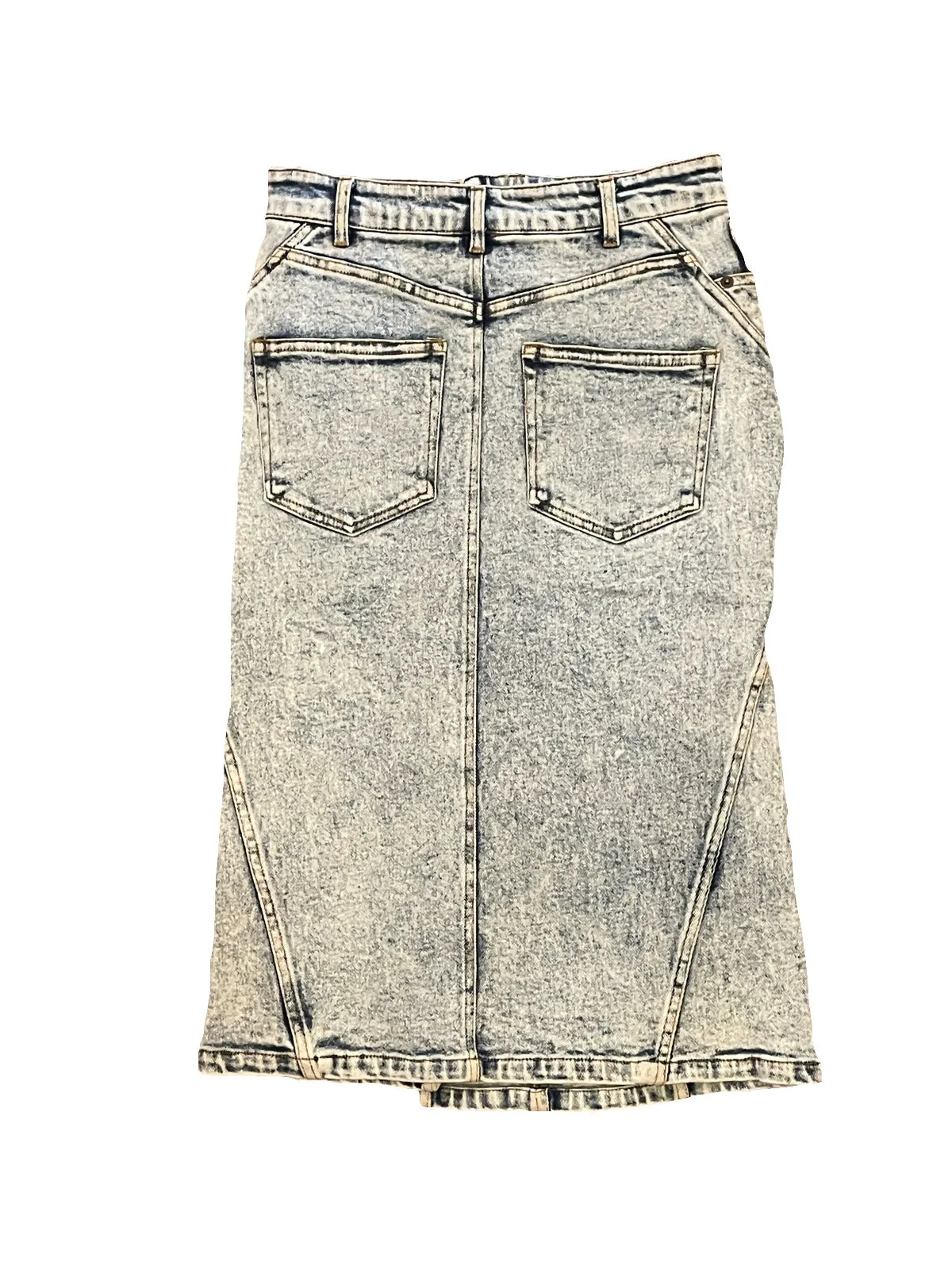 Washed Denim Skirt