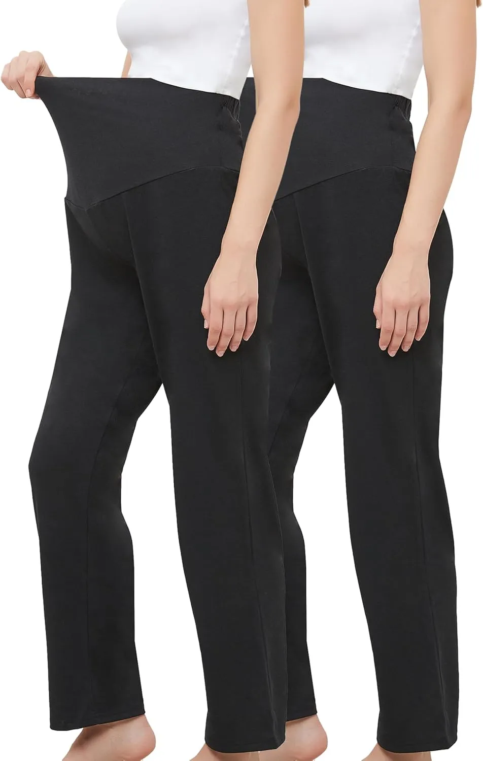 Women's Maternity Pants Casual Loose Wide/Straight Leg Comfy Palazzo Lounge Pant Pregnancy Versatile Trousers
