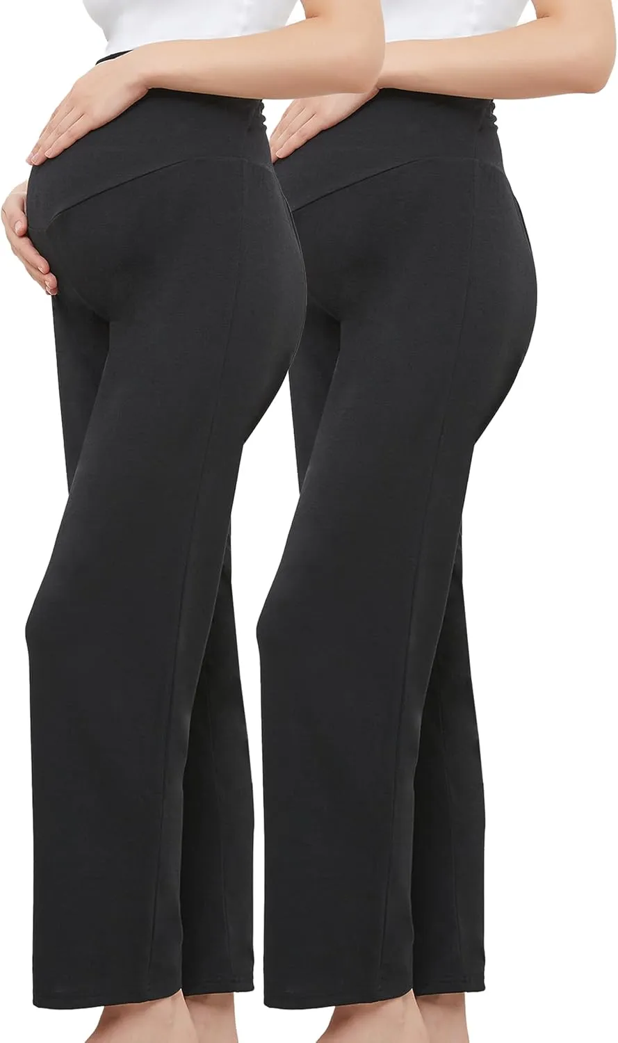 Women's Maternity Pants Casual Loose Wide/Straight Leg Comfy Palazzo Lounge Pant Pregnancy Versatile Trousers